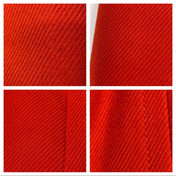 LOFT Ann Taylor Solid Orange Slit Front Cross Weave Lined Mini Skirt Size 2 - Picture 8 of 16